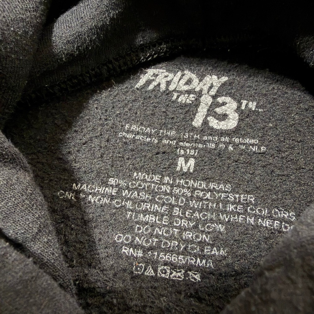 Friday the 13th Jason Voorhees Horror Movie List Hoodie Black Mens Medium - Picture 5 of 8